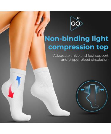 Dr. GO Neuropathy Socks for Men - 100% Seamless Diabetic Socks 12 Pairs in Black & White - Size 9-11 - Buy Online on GoSupps.com