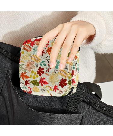 Fall Maple Leaf Menstrual Cup & Pad Storage Bag - Portable Feminine Hygiene Pouch - Buy Online on GoSupps.com