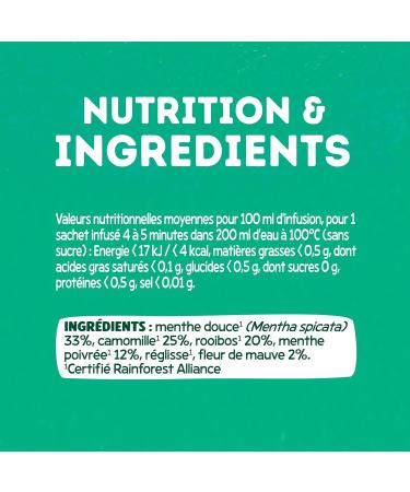  Elephant Elephant Gentle Digestion Infusion Mint Chamomile and Rooibos Flavor Rainforest Alliance Certified 100% Naturally Sourced Ingredients 20 Pyramid Tea Bags - Buy Online on GoSupps.com