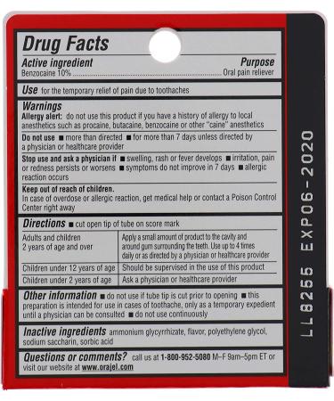 Orajel Regular Gel 0.25 oz - Fast-Acting Oral Pain Relief - Buy Online on GoSupps.com