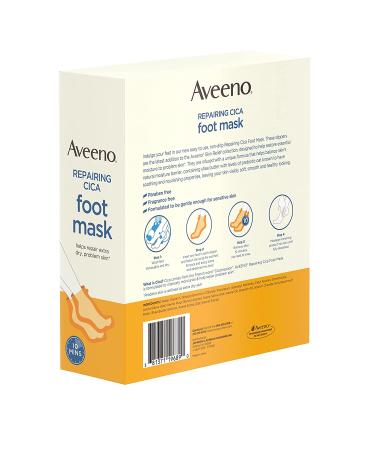 Aveeno Repairing CICA Foot Mask with Prebiotic Oat and Shea Butter - 6 Pairs of Moisturizing Slippers for Extra Dry Skin - Buy Online on GoSupps.com