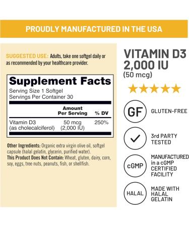NatureWise 1 Vitamin B12 1000 mcg - Gluten-Free Non-GMO - 60 Softgels 60-Day Supply + (Pack of 2) Vitamin D3 2000iu + Organic Olive Oil 30 Mini Softgels 30-Day Supply  - Buy Online on GoSupps.com