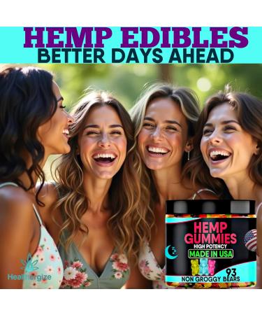Hemp Gummies Infused Edibles-Calm and Relaxation Hemp Oil Sleep Gummy-Made in USA-93 Count - Buy Online on GoSupps.com