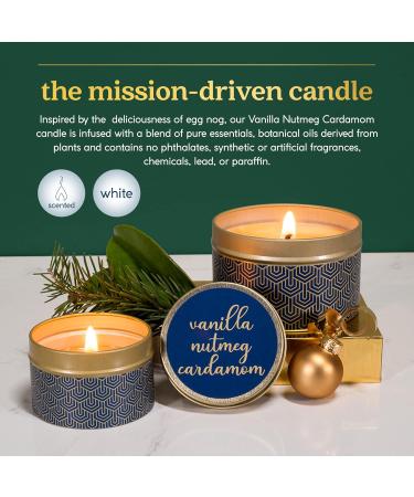 Paraffin-Free Scented Candle in Gold Tin - Vegan Palm Wax Spicy Vanilla Nutmeg Cardamom - 30-Hour Burn - Ideal Holiday & Birthday Gifts for All - Buy Online on GoSupps.com