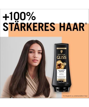 Gliss Ultimate Repair Conditioner (200 ml) with liquid keratin and pearl extract - Repairing treatment for extremely damaged hair - Buy Online on GoSupps.com
