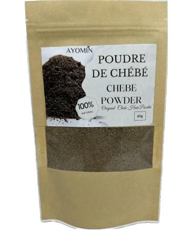 AYOMIN - Chebe Pemium Powder- 100% Natural - Authentic - 60g - Stimulates hair growth - Prevention of breakage and split ends - Nourishes and shines hair