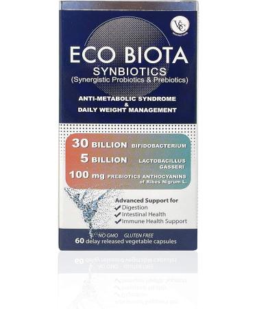 Eco Biota Vision Smart Center Probiotics Supplement 35 Billion CFU Unique Blackcurrant Anthocyanin Prebiotics for Digestive Health Stomach Acid Resistant Technology 60 Capsules (1) - Buy Online on GoSupps.com