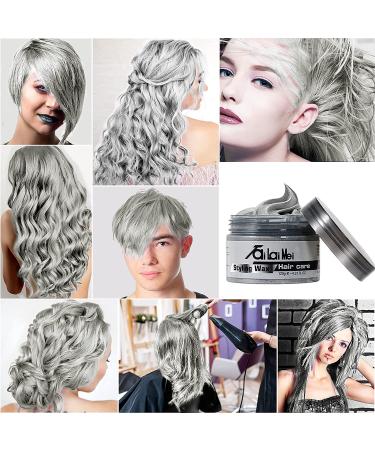 Silver Gray Hair Wax 4.23oz - Instant Hairstyle Mud Cream for Party, Cosplay, Halloween - Buy Online on GoSupps.com