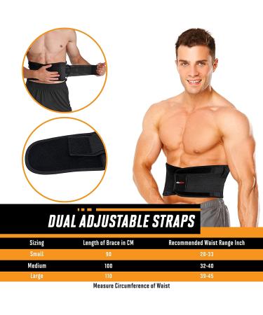 Ellostar Lumbar Back Brace for Lower Back Pain Relief - Breathable Support Belt for Men and Women - Sciatica Pain Relief - Size Medium - Buy Online on GoSupps.com