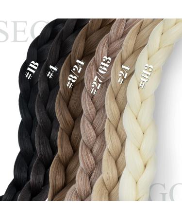 SEGO Long Braided Ponytail Extension With Elastic Hair Tie 150G Synthetic Hairpiece Straight Wrap Around Ponytail Hair Extensions - 32 Inch Black 32 Inch #1B Black - Buy Online on GoSupps.com