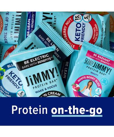 JiMMY! Keto Protein Bar - Strawberry Nut Flavor | 12 Count | Low Net Carb, Low Sugar, Gluten Free - Buy Online on GoSupps.com