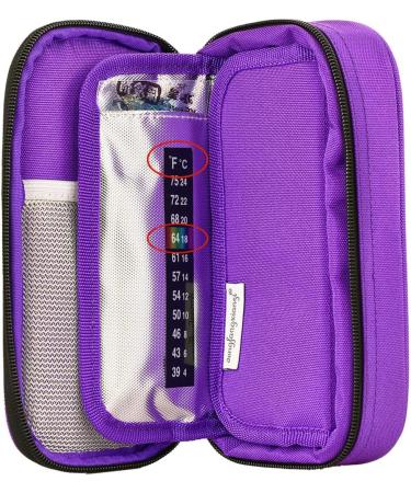 Youshares Insulin Cooling Bag - Portable Diabetic Cooler for Insulin Pens with 2 Ice Packs (Purple) | Ideal for Diabetes Medication Storage - Buy Online on GoSupps.com