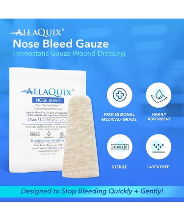 Stop Bleeding Quick Pack - AllaQuix Hemostatic Blood Stoppers (Gauze Bandage Nose Plug) | Fast International Shipping - Buy Online on GoSupps.com