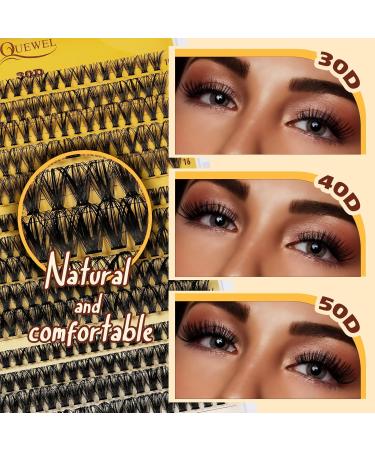 QUEWEL Clusters-Lashes Kit 30+40+50D Lash Clusters Mixed 10-16mm D Curl Eyelashes-Individual Kit with Waterproof Lash Bond and Seal and Lash Tweezer DIY at Home for Beginner(30D+40D+50D-KIT) - Buy Online on GoSupps.com
