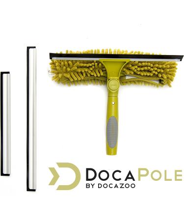 DocaPole Window Squeegee and Scrubber Combo Attachment with 3 Blades - Fits Any DocaPole - Single Pivot - Buy Online on GoSupps.com