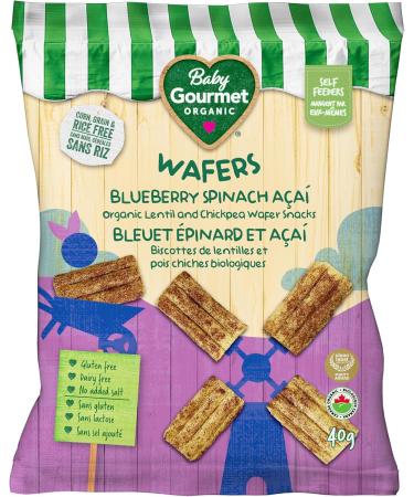 Baby Gourmet Organic Lentil & Chickpea Rusks - Blueberry Spinach Acai - No Artificial Flavours Gluten-Free Dairy-Free Corn & Rice Free BPA-Free Packaging - 40g 4 Pack - Buy Online on GoSupps.com
