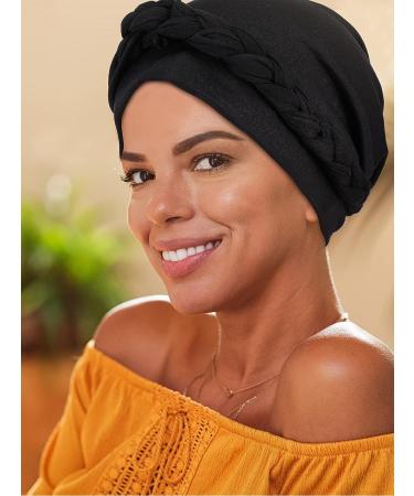 3-Piece Head Wrap Turban Set - Pre-Tied Twisted Braid Hair Cover, Headwrap Hats for Women & Girls in Black, Gray, and Light Blue - Classy Style - Buy Online on GoSupps.com