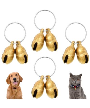 8 loud metal cats and dogs bell peanut shape pet tracker small dog collar bell handmade hanging vintage bells with 4 pendants key ring pet accessories
