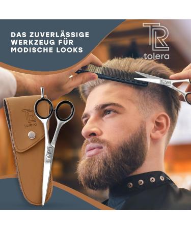 TOLERA Hairdressing Scissors Set with Case | Sharp & Precise Unisex Hair Cutting Scissors (Silver) - Shop Internationally - Buy Online on GoSupps.com