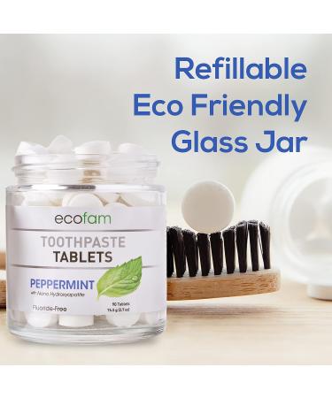 Toothpaste Tablets - Peppermint | Chewable Fluoride-Free Hydroxyapatite Tablets for Fresh Breath | 90 Count Pack - Buy Online on GoSupps.com