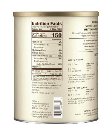 Ghirardelli Sweet Ground Premium Powder 3 Flavor Variety Pack - 3 lbs Each (White Chocolate, Chocolate, Dark Chocolate) with Barista Spoon - Buy Online on GoSupps.com