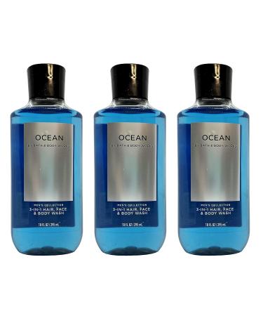 Bath and Body Works Ocean Signature Collection 2 in 1 Hair Shampoo Body Wash for Men 10 Fl Oz - Pack of 3 - Buy Online on GoSupps.com