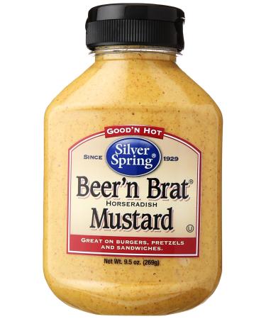 Silver Springs Mustard, Beer & Brat 9.5oz Beer'n Brat Horseradish Mustard 9.5 Ounce (Pack of 1)