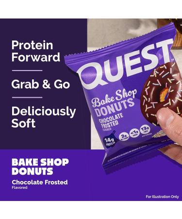 Quest Nutrition Bake Shop Chocolate Frosted Donuts 14g Protein Less than 1g Sugar Protein Snack Low Sugar 9 Count - Buy Online on GoSupps.com