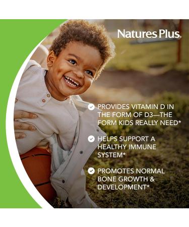 NaturesPlus Animal Parade Vitamin D3 Children s Chewables - Black Cherry Flavor - 90 Animal-Shaped Tablets Pack of 2 - Gluten Free Vegetarian Hypoallergenic - 180 Total Servings 90 Count (Pack of 2) - Buy Online on GoSupps.com