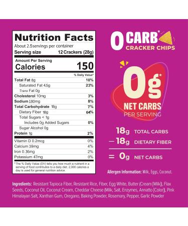 Keto Naturals Zero Carb Crackers Pink Himalayan Salt Gluten free 8 Count of 64g Pink Himalayan Salt 64 g (Pack of 8) - Buy Online on GoSupps.com