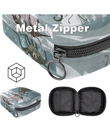 Octopus Monster Attack Menstruation Pad Bag | Zippered Tampon & Napkin Holder for Women & Girls - Buy Online on GoSupps.com
