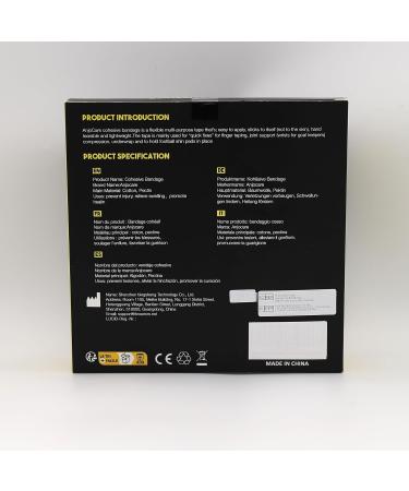 Anjocare Self-Adhesive Bandage Wrap (8 Pack) - Breathable & Cohesive Wrap for First Aid Sports Injuries and Pet Care - 10cm x 4.5m - Black - Buy Online on GoSupps.com