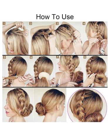 Donut Hair Bun Set - 7 Pieces 4 Sizes 10 Elastic Bands & 20 U-Shape Clips - Perfect for Elegant Hairstyles | Brown - Buy Online on GoSupps.com