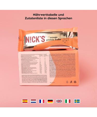 Buy Nicks Protein Wafer Bar Orange - 25% Protein Low Carb Gluten-Free No Added Sugar | 9 Pack (40g Each) - Buy Online on GoSupps.com