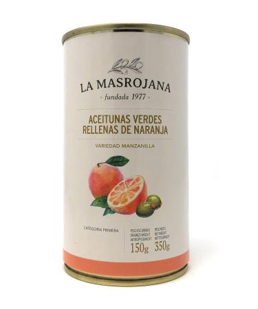 La Masrojana Green Manzanilla olives filled with orange 125g