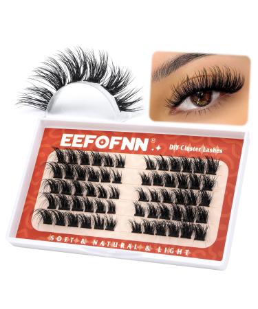 Mink Cluster Lashes Fluffy Individual Eyelashes Clusters False Lashes Curly Faux Mink Eyelashes DIY Individual Lash Extension at home by Eefofnn (8mm-16mm Mixed Length) Mink lash clusters