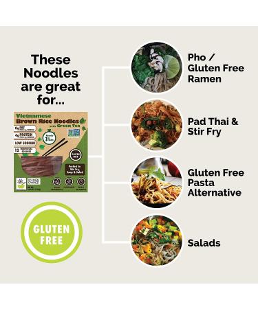 Brown Rice Noodles with Green Tea - Non-GMO Ramen Alternative for Pad Thai - 12 Servings by Star Anise Foods - Buy Online on GoSupps.com