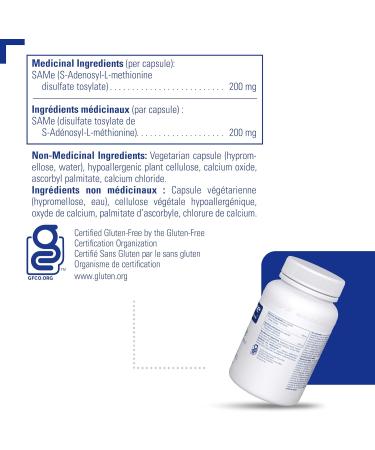 Pure Encapsulations SAMe S-Adenosylmethionine 180's - Supports Phosphatidylcholine Production & Cellular Membrane Integrity - Supports Joint Flexibility - Gluten Free & Non-GMO - 60 Capsules - Buy Online on GoSupps.com