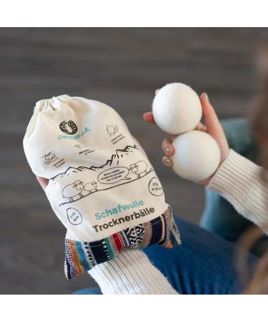 Chinchilla Wool Dryer Balls | Handmade in Nepal | Sustainable Plastic-Free Tumble Dryer Balls for Fluffy Laundry - Buy Online on GoSupps.com
