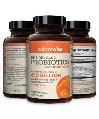 NatureWise Time Release Probiotics Maximum Care 40 Time Release Caplets