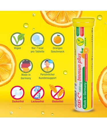 Buy T&D Pharma Oxi-C Immun Plus 1000 mg Vitamin C Effervescent Tablets - Orange Flavor (12x20 pcs) - Made in Germany - Fast International Shipping - Buy Online on GoSupps.com