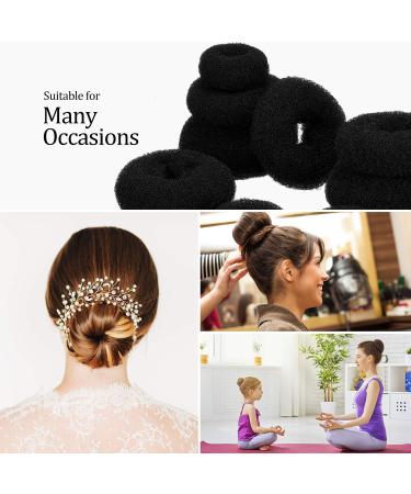 Donut Hair Bun Maker Set with Hair Elastic Bands and Bobby Pins - Black - Buy Online on GoSupps.com