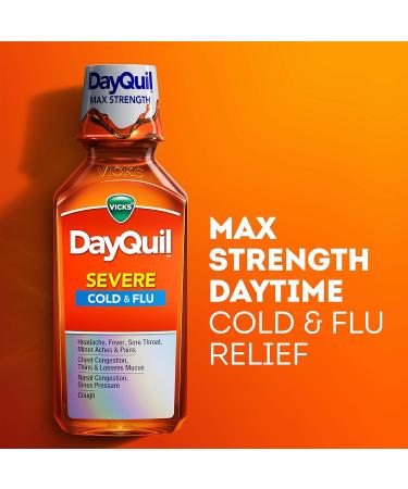 Vicks DayQuil & NyQuil SEVERE Cold & Flu Berry Liquid Combo Pack - 2 x 12 oz Bottles - Max Strength Relief for Headache, Fever, Sore Throat, Nasal Congestion & Cough - Buy Online on GoSupps.com