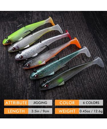 TRUSCEND Pre-Rigged Jig Head Soft Fishing Lures Paddle Tail Swimbaits for Bass Fishing Shad or Tadpole Lure with Spinner Premium Fishing Bait for Saltwater Freshwater Trout Crappie Fishing A-3.50.45oz - Buy Online on GoSupps.com