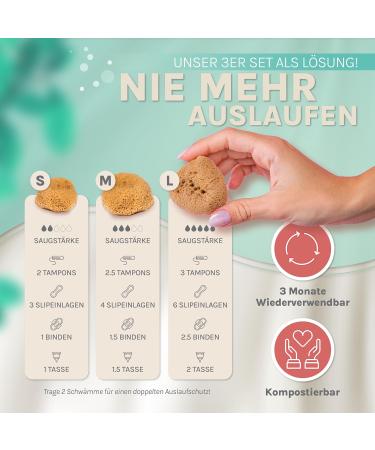 Hera Organics Menstrual Sponge - Natural Reusable Alternative to Soft Tampons | 3 Pieces (Medium) - Buy Online on GoSupps.com