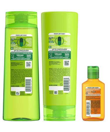 Garnier Fructis Sleek & Shine Shampoo Conditioner + Moroccan Oil Set - 3 Piece Kit for Frizzy & Dry Hair with Argan Oil - Buy Online on GoSupps.com