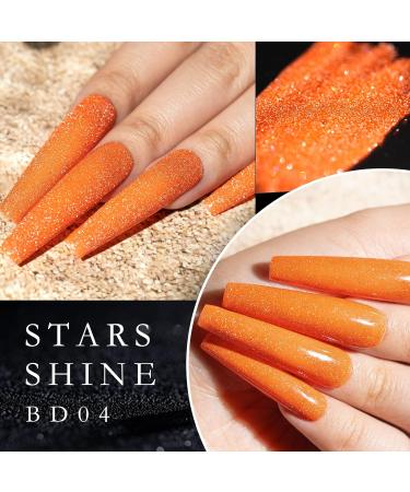 VENALISA Bright Orange Reflective Glitter Gel Polish Sparkling Shiny Disco gel Nail Polish Long Lasting soak off Nail Drying Under UV LED Lamp Nail Art Summer Nail Salon BD04 - Buy Online on GoSupps.com