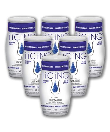 iiCiNG Flavour Shot Blueberry Bang All Natural flavours | Zero Calories | 1 bottle | 48ml | 24 servings | You re in control of your own flavour | All you need to do is squirt 6 pack Blueberry Bang - ca 48 ml (Pack of 6)