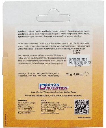 Ocean Nutrition Instant Baby Brine Shrimp 0.7oz (20g) Jar - Nutrient-Rich Diet for Baby Fish - Buy Online on GoSupps.com