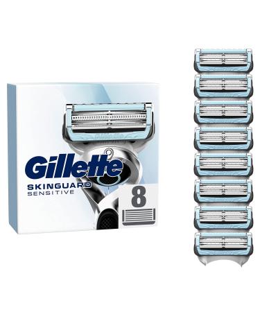 Gillette SkinGuard Sensitive razor blades for razors 8 replacement blades for wet razors for men with skin protection Made in Germany New - Buy Online on GoSupps.com
